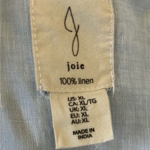 Joie Pale Blue Linen-Blend Sleeveless Button Tank Size XL - Picture 4 of 5
